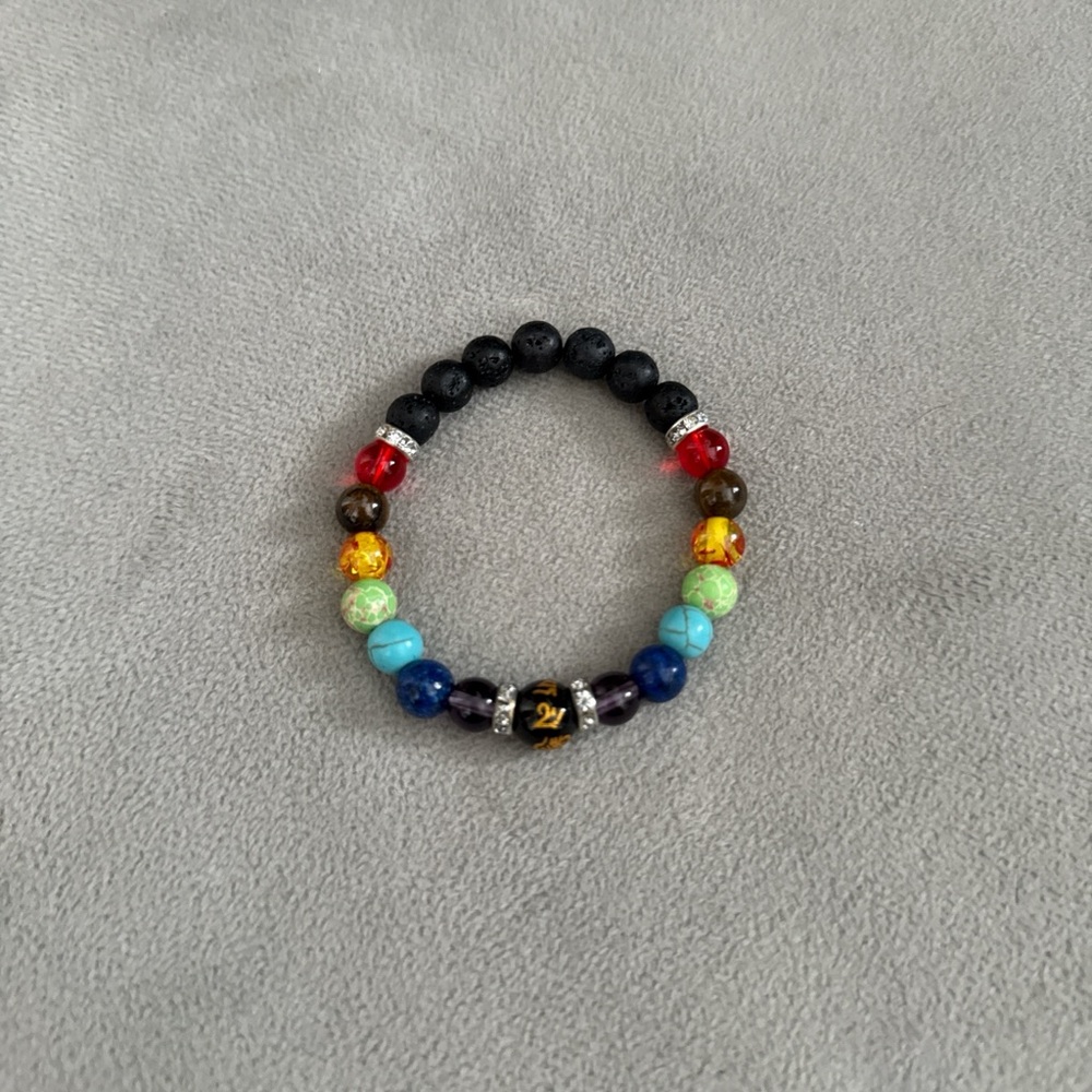 Multicolor Beaded Bracelet Chakra Rainbow